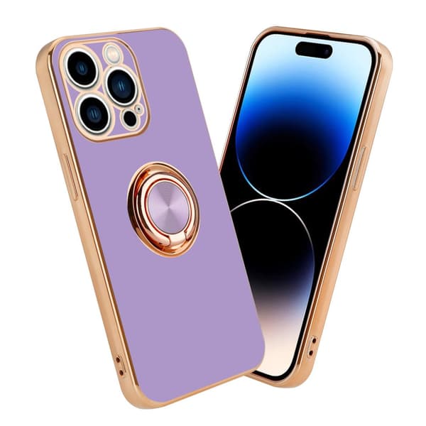 iPhone 14 PRO MAX Cover Etui Case () Blank lys lilla - guld