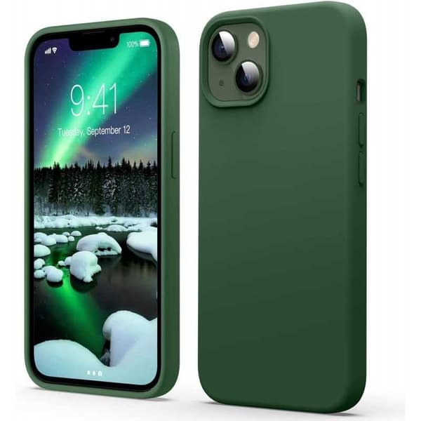 Gummibelagt stødsikker etui iPhone 13- Grøn