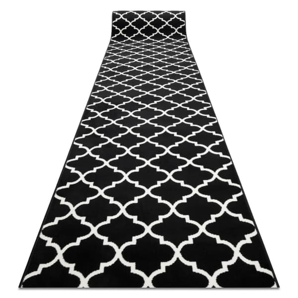 Matto BCF MORAD Trelis Marokkolainen apila musta / kerma 100 cm, 100x430 cm