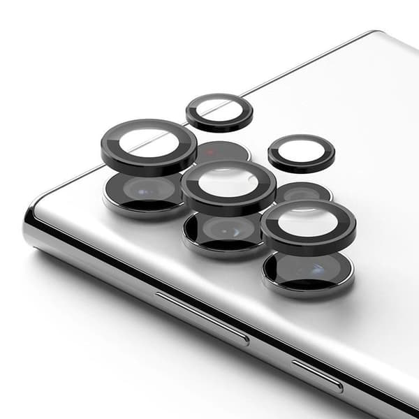 Musta Samsung S22 Ultra -kameran linssinsuojus Musta Samsung S22 Ultra -kameran linssinsuojus