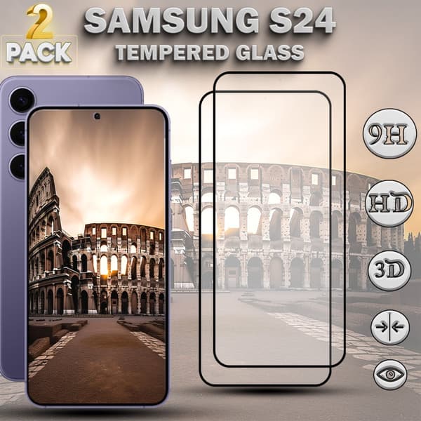 2-Pack SAMSUNG S24 Skärmskydd - Härdat Glas 9H - Super kvalitet 3D 2-Pack SAMSUNG S24 Skärmskydd - Härdat Glas 9H - Super kvalitet 3D