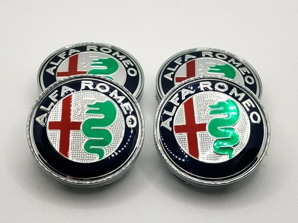 Alfa Romeo Alloy Wheel Centre Hub Caps Gloss OEM Colour 60mm Giulietta Giulia set 4 pcs