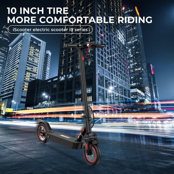 iScooter i9Max forreste elektrisk scooter - 500W motor, vedligeholdelsesfrie dæk, 35 km/t, 120 kg belastning