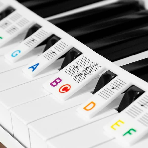 INF Avtakbare note-etiketter til piano og keyboard, 61 tangenter Flerfarget Flerfarget