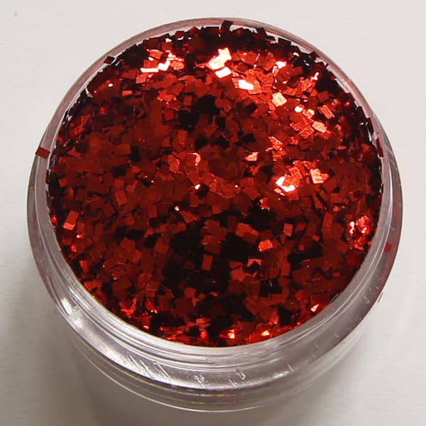 Negleglitter - Firkantet - Rød - 8ml - Glitter