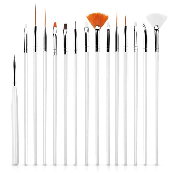 INF Set med nagelpenslar för nagelkonst 15 st
