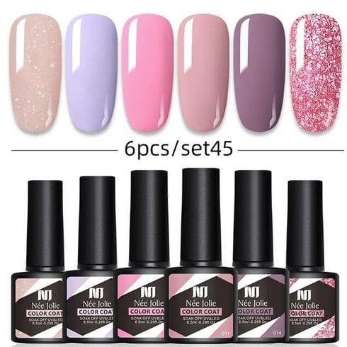 6 st 8,5 ml Gel Nagellack Set Set # 45 One-size 6 st 8,5 ml Gel Nagellack Set Set # 45 One-size