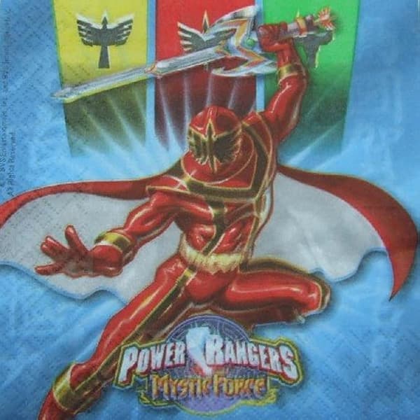 Power Rangers 2 Ply Red Power Ranger Napkins (Pack of 20) Multicoloured One Size