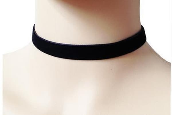 Choker Svart sammet Goth Halsband Velvet 1 cm