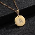Miniatyrbilde 3 av 6: Round letter amulets in gold and zircon gold-plated necklaces
