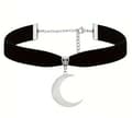 Miniatyrbillede 1 af 3: Choker - Velvet - Crescent Moon