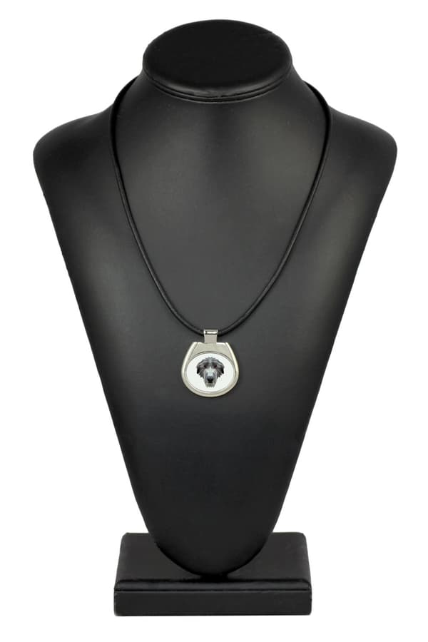 Scottish Greyhound, Deerhound - halsband med ett foto och en geometrisk inskription av Art-Dog