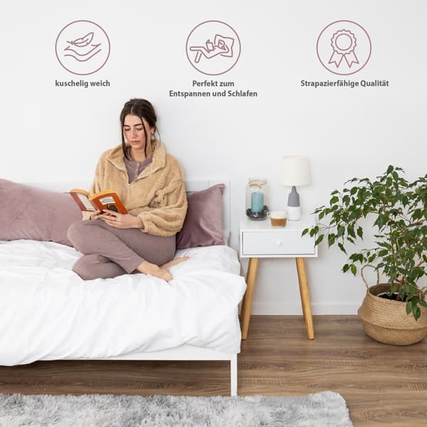 Sivuvuode tyyny samettipäällyksellä 40 x 145 cm - Comfort tyynyn puolella nukkujan vartalotyyny kyljessä nukkuja pinkki