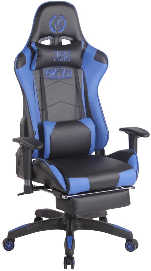 CLP Gaming Stol XL Turbo Kunstlæder sort/blå-Kunstlæder