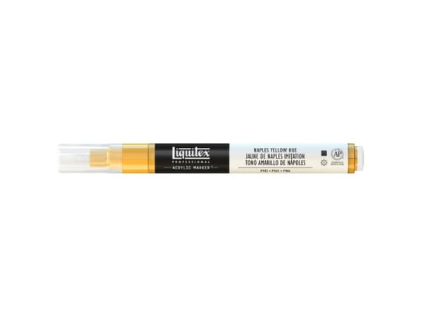 Liquitex 887452000877, Keltainen, Musta, Valkoinen, Ohut pää, 2 mm, 1 kpl