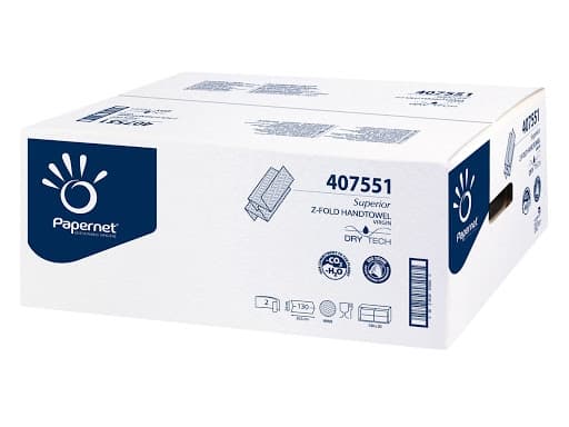 Håndklædeark Papernet Z-fold 2-lag 20.3x24x8 cm Nyfiber - (20 pakker x 130 stk.)