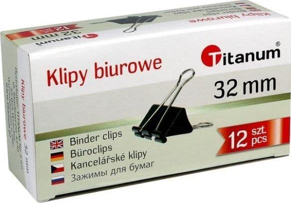 Titan 32mm klips sort (BC32) 12stk