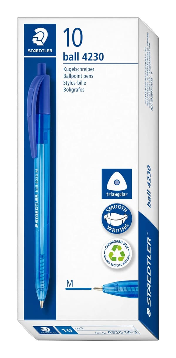 STAEDTLER kuglepen 4230 medium blå - (10 stk.)