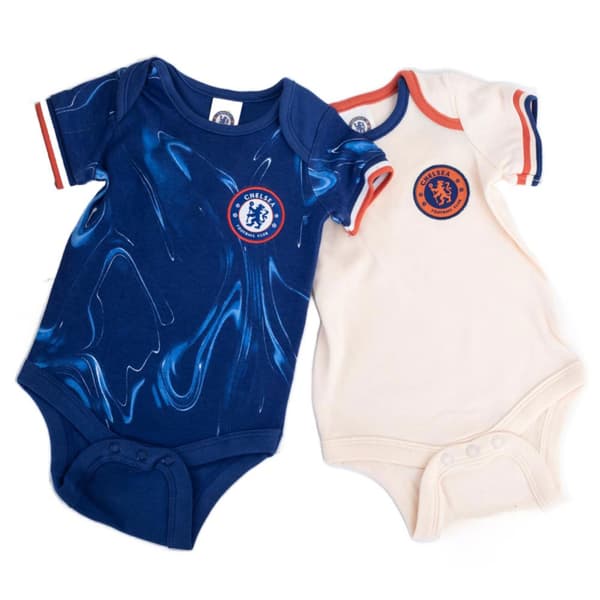 Chelsea FC Baby 2024/25 Season Bodysuit (Pack of 2) White/Blue/Royal Blue 3-6 Months