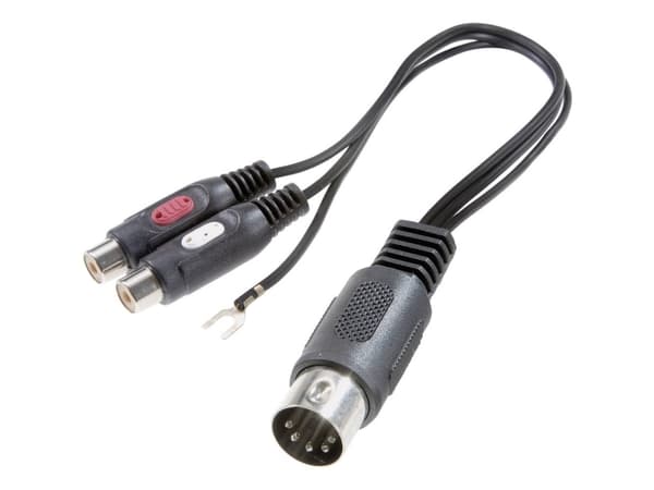 SpeaKa Professional SP-7870284 Phono / DIN-tilslutning Audio Y-adapter [1x Diodestik 5-pol. (DIN) - 2x Cinch-bøsning] Sort