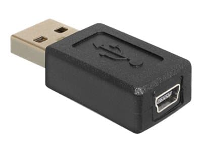 Delock Adapter Gender Changer - USB-adapter - USB (hann) til mini-USB type B (hunn) - svart