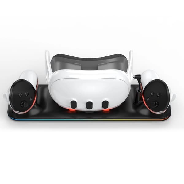 Ladestasjon for Meta Quest 3 VR-hodesett og kontrollere ladestasjon