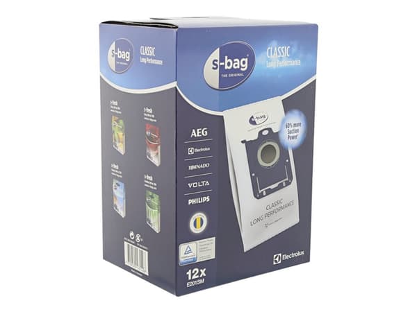 s-Bag Classic Long Performance E201SM - Støvsugerposer (pakke med 12 stk.)