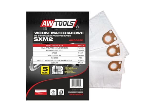 AWTools mikrofiber støvsugerpose SXM2 GAS25/STARMIX 5 stk. (AW00401)