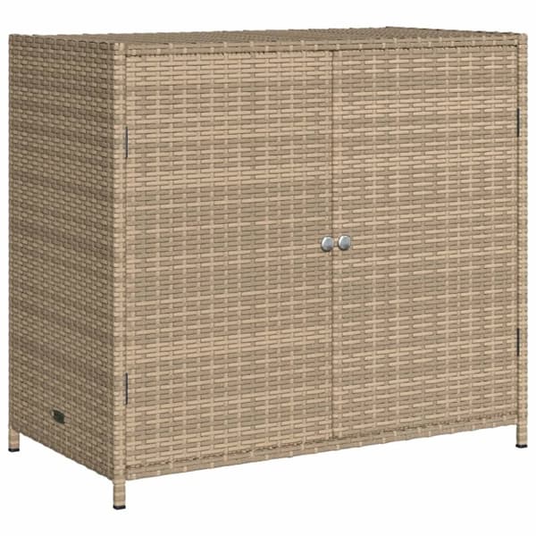 The Living Store Puutarhan säilytyskaappi beige 83x45x76 cm polyrottinki - Ulkotilan säilytyslaatikot