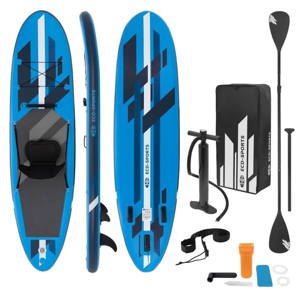 Surfbræt Stand Up Paddle SUP bord padle bord oppustelige kajak sæde Blå 305cm