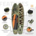 Miniatyrbillede 3 af 8: ECD Germany Oppusteligt Stand Up Paddle Board Makani | 320 x 80 x 15 cm | Oliven | PVC | op til 120 kg | Pumpe Bæretaske Tilbehør | SUP Board