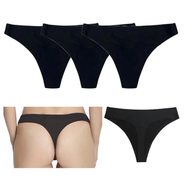 6-pakning sømløs usynlig thong - Thongs - XS