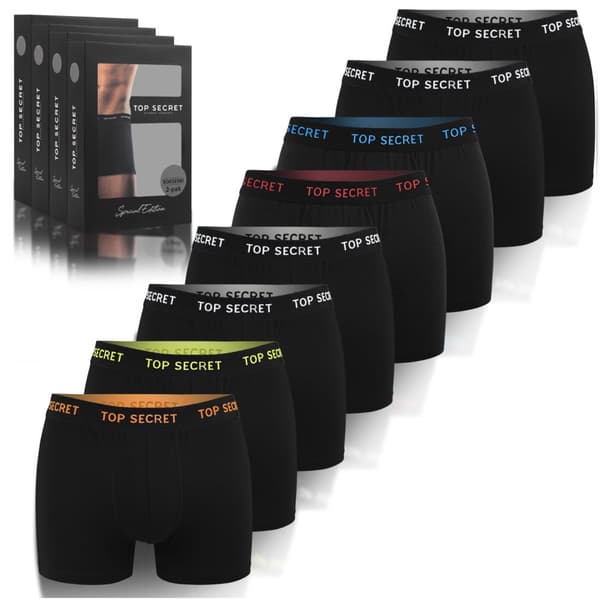 TOP SECRET - Förstklassiga Mäns Underkläder - 8pak - Högkvalitativ Klassisk Bekväm Mjuk Lätta - Premium Boxerkalsonger HerrBoxershorts Bomull M TOP SECRET - Förstklassiga Mäns Underkläder - 8pak - Högkvalitativ Klassisk Bekväm Mjuk Lätta - Premium Boxerkalsonger HerrBoxershorts Bomull M