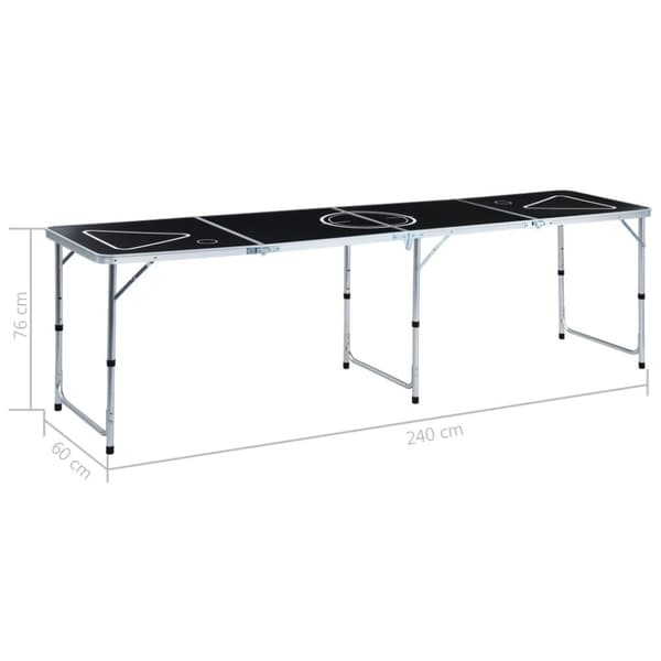 vidaXL Foldbart ølpongbord 240 cm svart