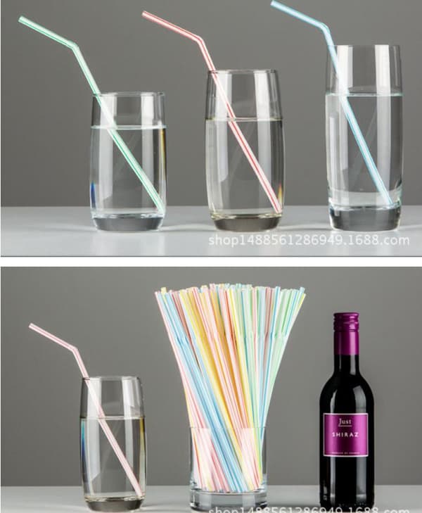 500 flexible straws - Multicolored