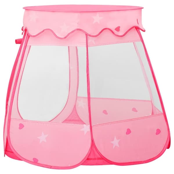 vidaXL Lektält med 250 bollar Rosa 102x102x82 cm - Leksakstält & tunnlar