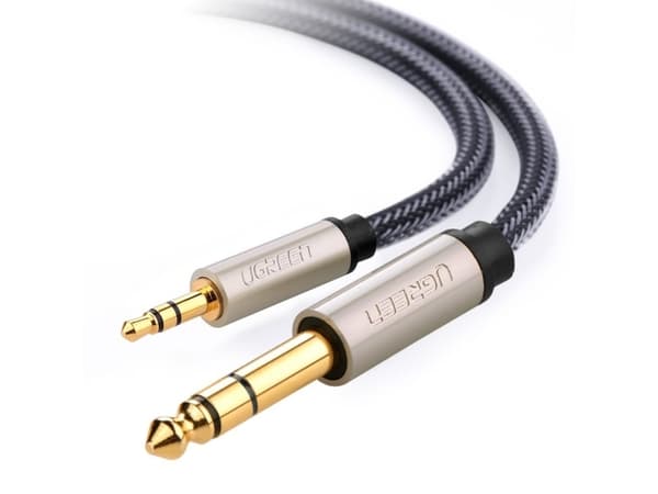 Ugreen - Lydkabel - stereojakk hann til mini-phone stereo 3.5 mm hann - 2 m - skjermet - grå