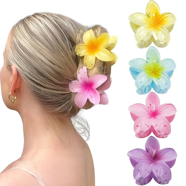 INF Hårklämmor med blommor 4-pack Gul/Blå/Lila/Rosa INF Hårklämmor med blommor 4-pack Gul/Blå/Lila/Rosa
