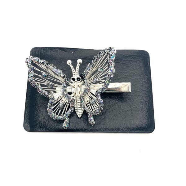 Hair clip butterfly dark silver glittery left Klämma på höger sida Hair clip butterfly dark silver glittery left Klämma på höger sida