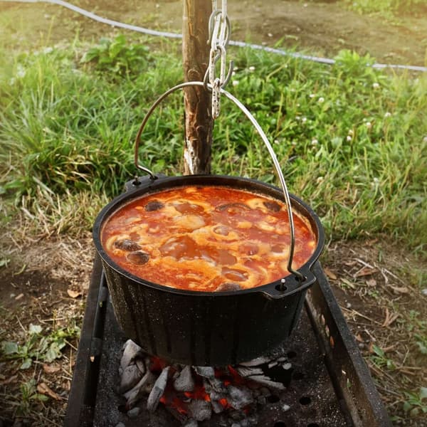 Uunisetti BBQ 7.3L musta valurauta, jossa kannen nostin ja ritilä BBQ#BOSS