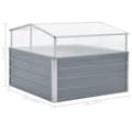 Miniatyrbillede 8 af 8: vidaXL drivhus 100x100x85 cm galvaniseret stål grå -  Plantekrukker