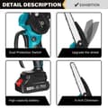 Miniatyrbild 9 av 11: 8 tums 3000W 88VF borstlös sladdlös elektrisk sågmotorsåg för Makita 18V batteri, med 1 batteri