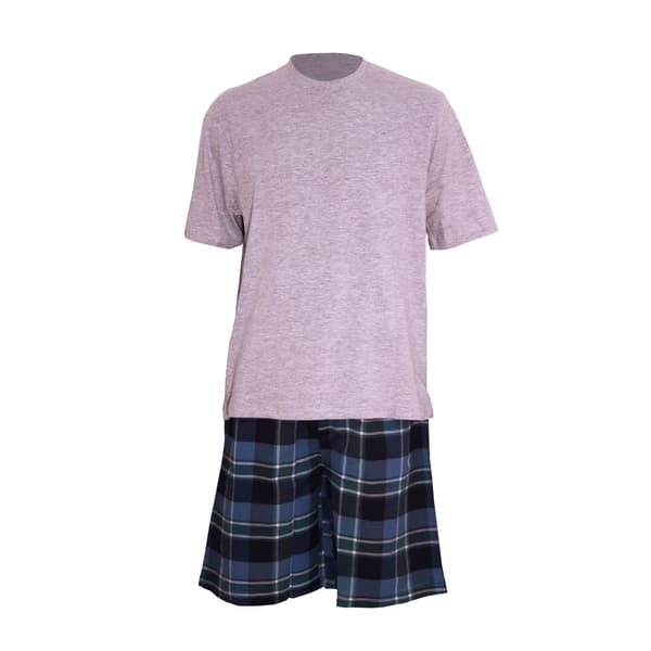 CargoBay Jersey Check Short Lounge Set för herrar Grey/Blue M