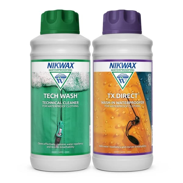 NIKWAX TECH WASH 1L + TX DIRECT WASH 1L, tvätt impregnering GORE-TEX