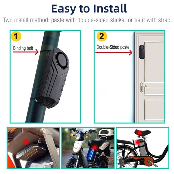 INF 2 Pack Remote Vibration hälytin 2 kaukosäätimellä Musta