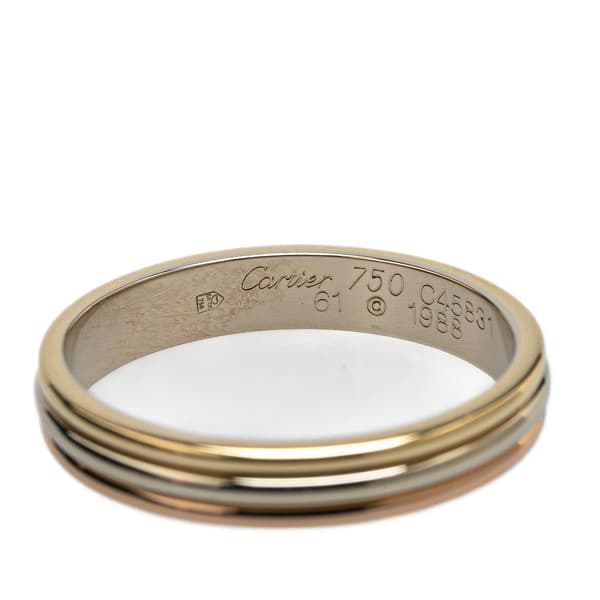 Pre-owned Cartier Tricolor 18K Trinity Wedding Band Ring Gold