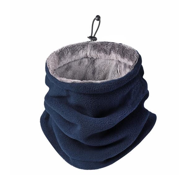 Skjerf 2 i 1 & lue for løpesykling utendørs med pels inni Blue Skjerf 2 i 1 & lue for løpesykling utendørs med pels inni Blue