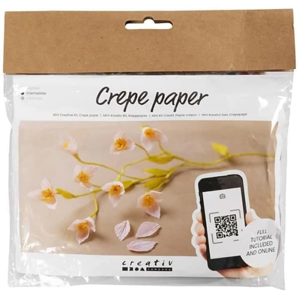 Mini kit DIY blommor i créponpapper - Körsbärsgren