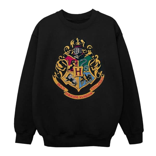 Harry Potter Girls Hogwarts Crest Gold Ink Sweatshirt