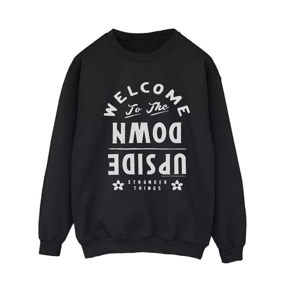 Netflix Stranger Things Welcome To The Upside Down - Sweatshirt för kvinnor/damer Black XL